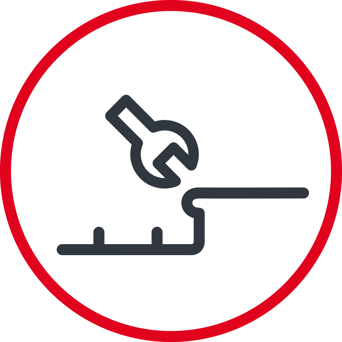 Icon Schraubenschlüssel und Gleis